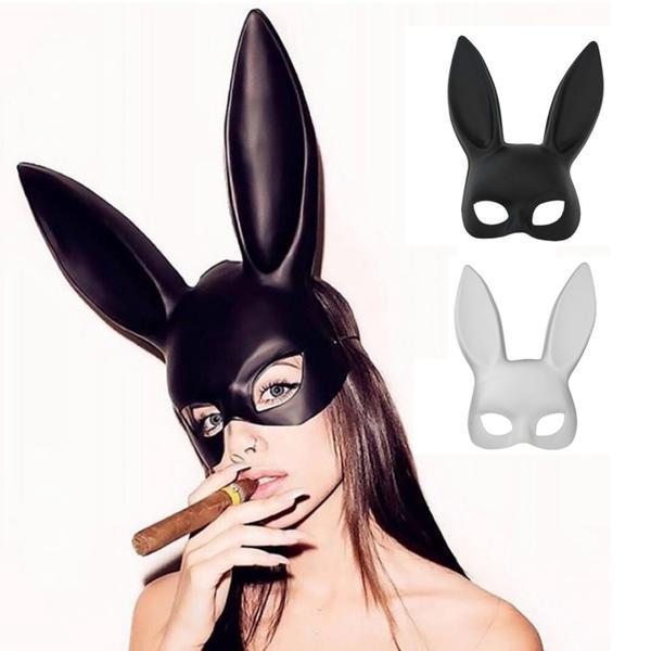 Fashion Black Rabbit Ear Half Face Mask