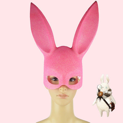 Fashion Black Rabbit Ear Half Face Mask