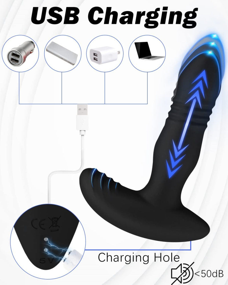 Butt Plug Retractable Vibrator